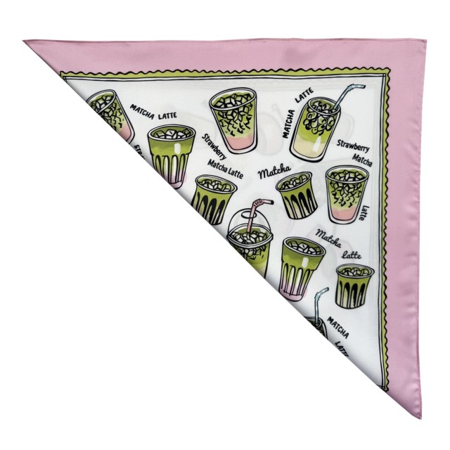 Matcha Latte /pink scarf