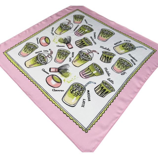 Matcha Latte /pink scarf