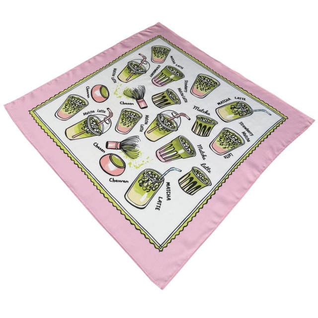 Matcha Latte /pink scarf