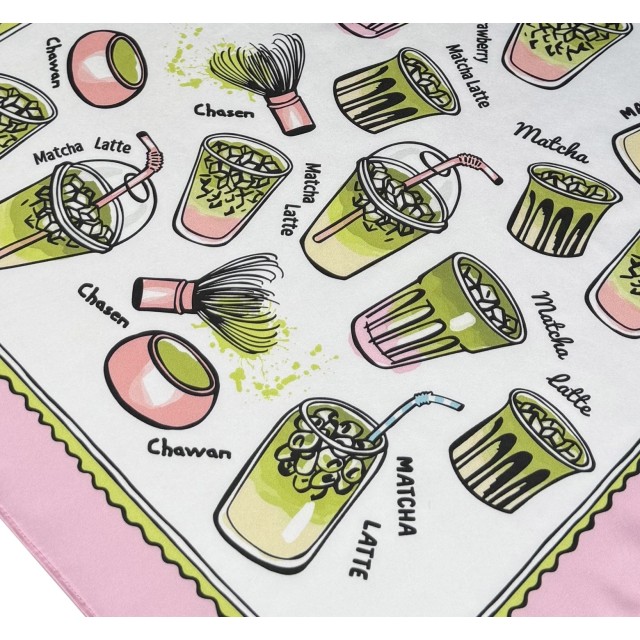 Matcha Latte /pink scarf