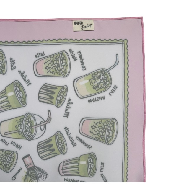 Matcha Latte /pink scarf