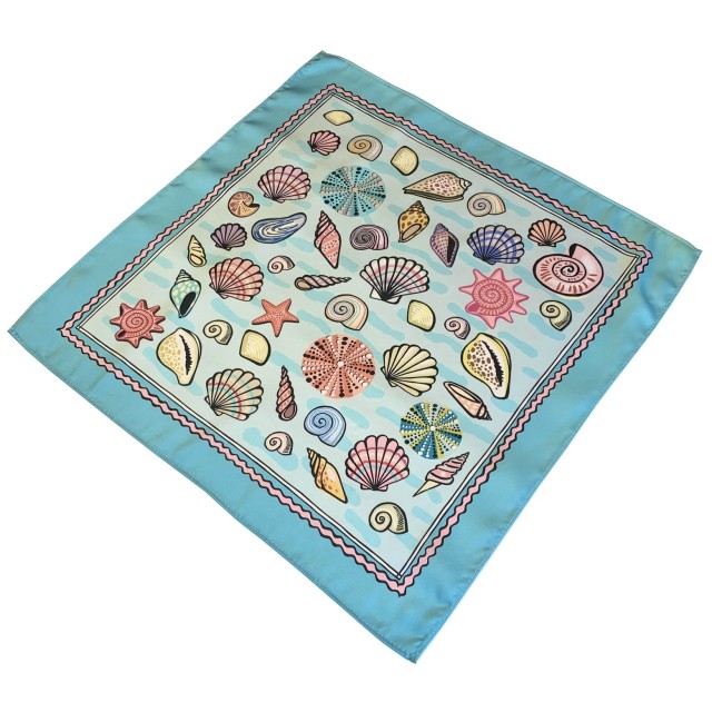 Pastel Shells Scarf (blue)