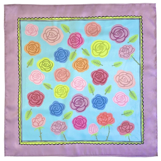 Pastel Roses Scarf (purple)