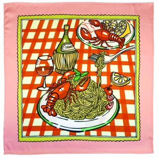 Lobster Pasta Scarf (pink)