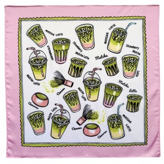 Matcha Latte /pink scarf