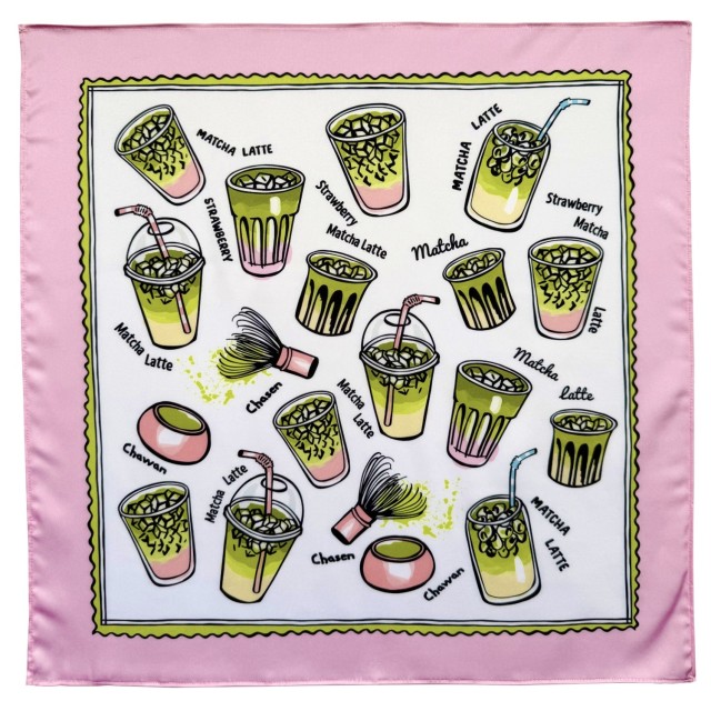 Matcha Latte /pink scarf