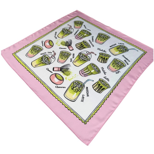 Matcha Latte /pink scarf
