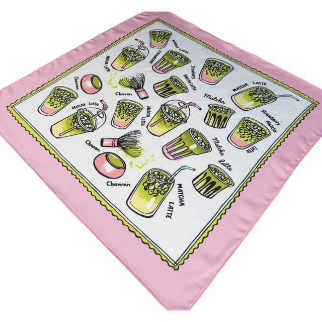 Matcha Latte /pink scarf