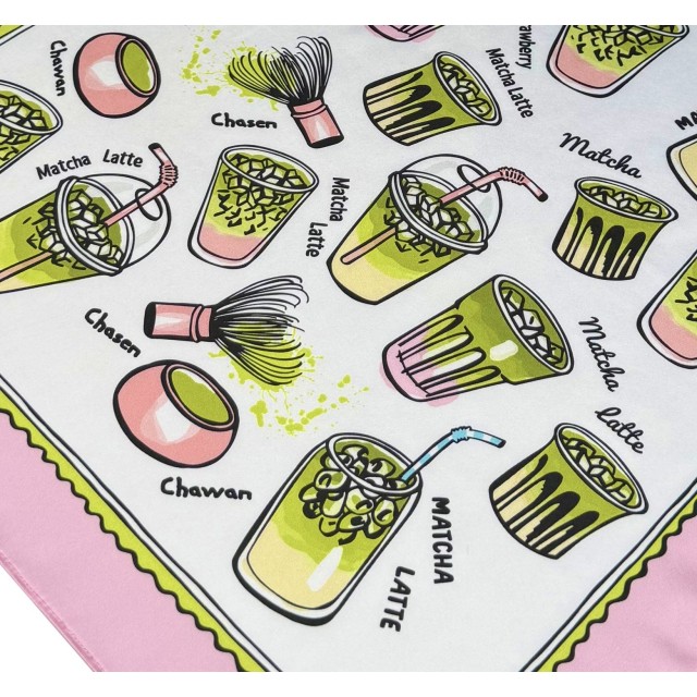 Matcha Latte /pink scarf