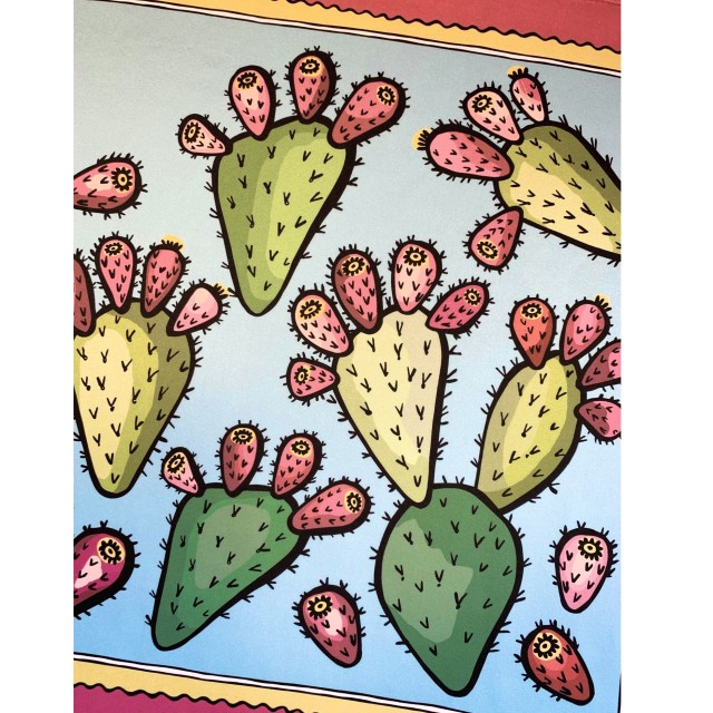 Cactus Fig Scarf (Blue)