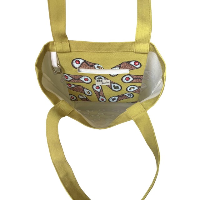 Cannoli / green textile tote bag