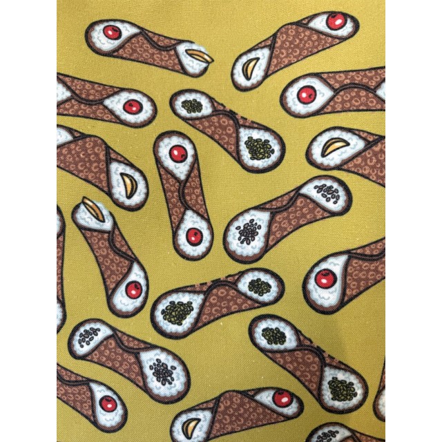 Cannoli / green textile tote bag