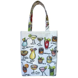 Cocktails textile tote bag