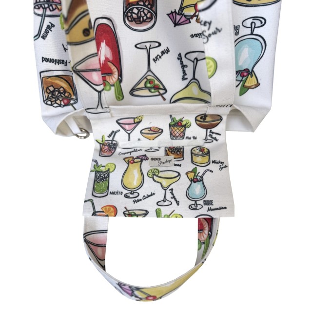 Cocktails textile tote bag