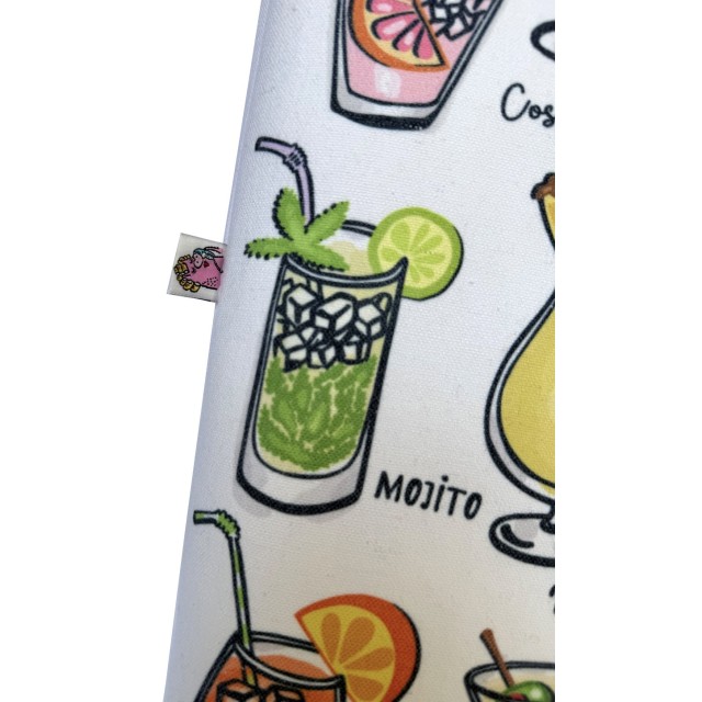 Cocktails textile tote bag