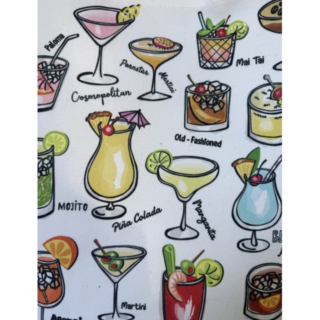 Cocktails textile tote bag
