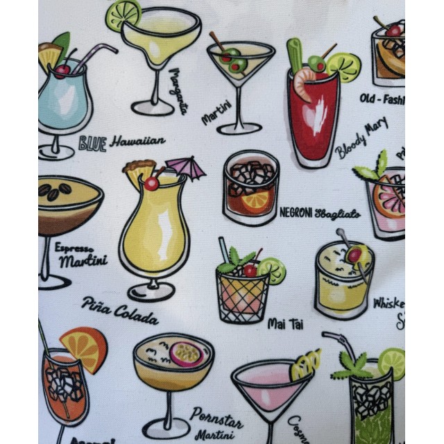 Cocktails textile tote bag