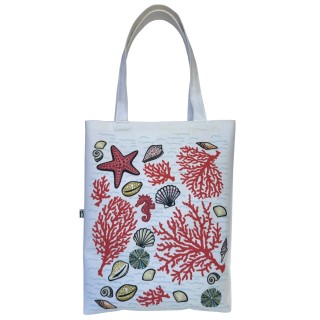 Coral textile tote bag
