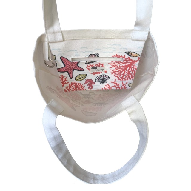 Coral textile tote bag