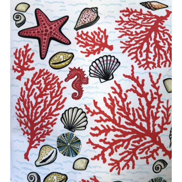 Coral textile tote bag