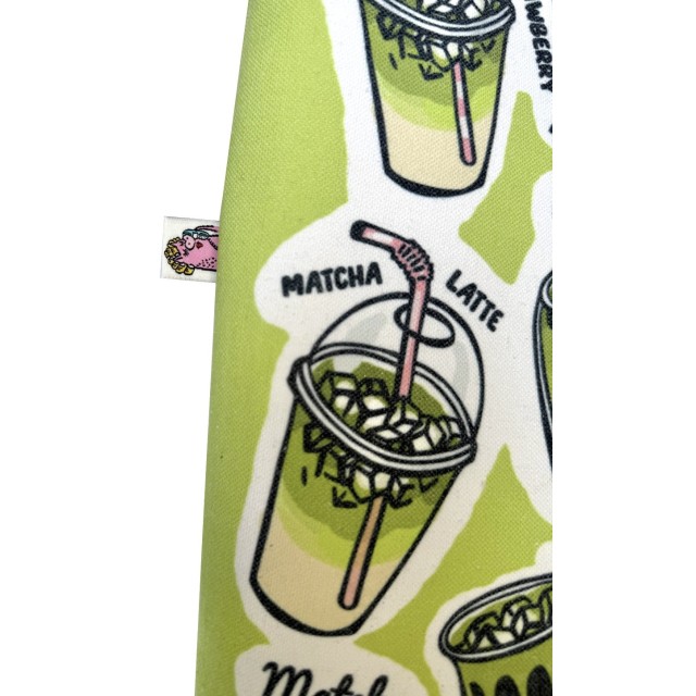 Matcha Latte / green textile tote bag