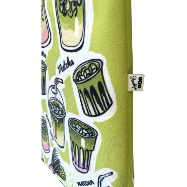 Matcha Latte / green textile tote bag