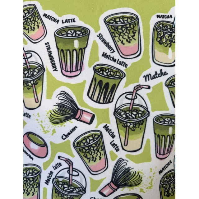 Matcha Latte / green textile tote bag