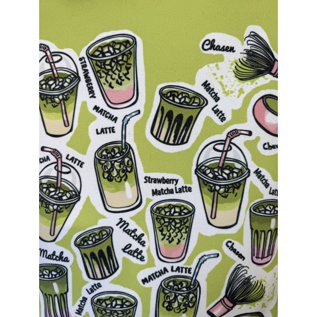 Matcha Latte / green textile tote bag