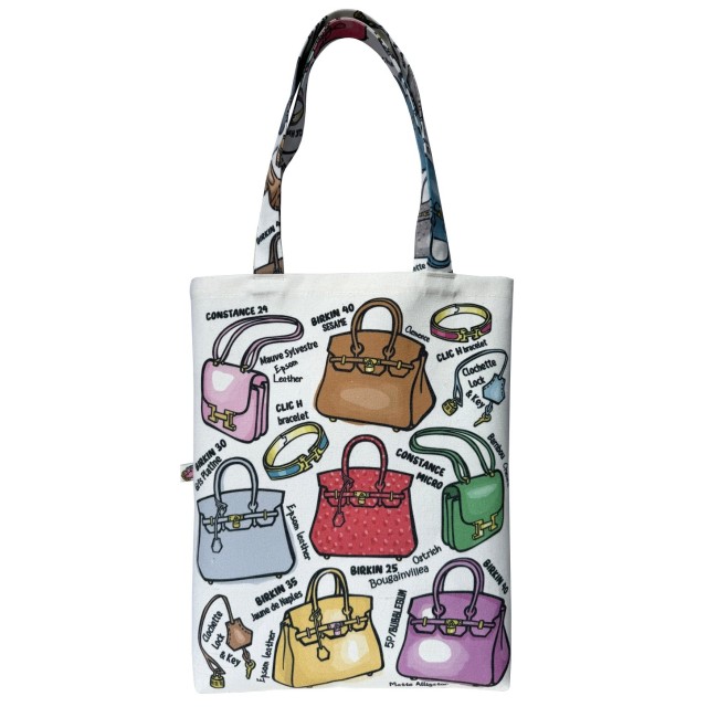 Kelly or Birkin? textile tote bag