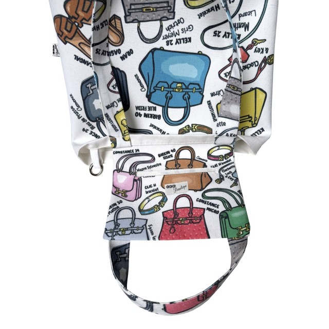 Kelly or Birkin? textile tote bag