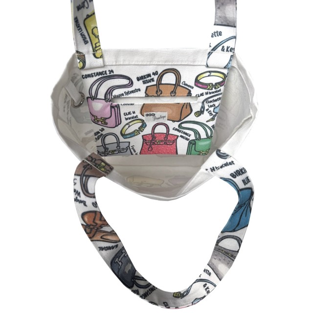 Kelly or Birkin? textile tote bag