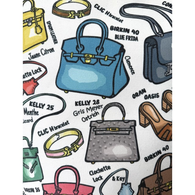 Kelly or Birkin? textile tote bag
