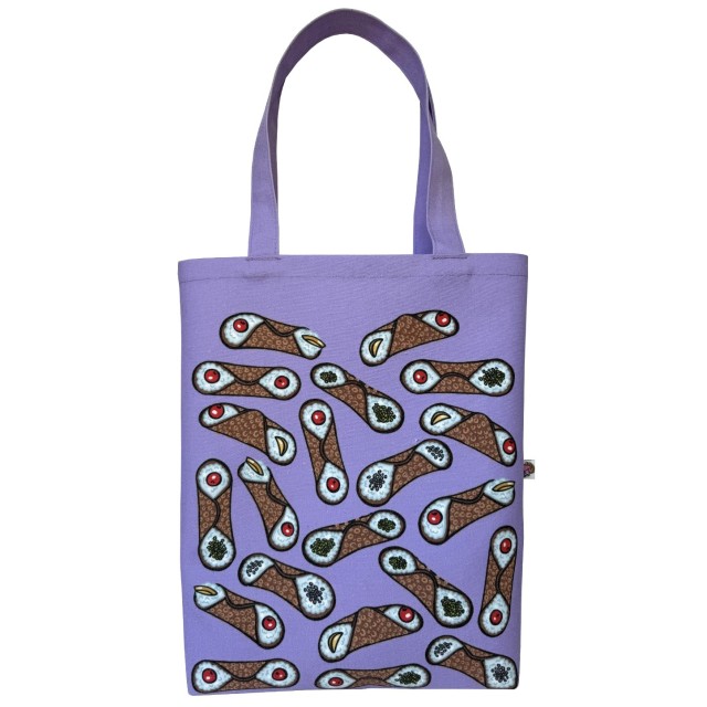 Cannoli / lilac textile tote bag