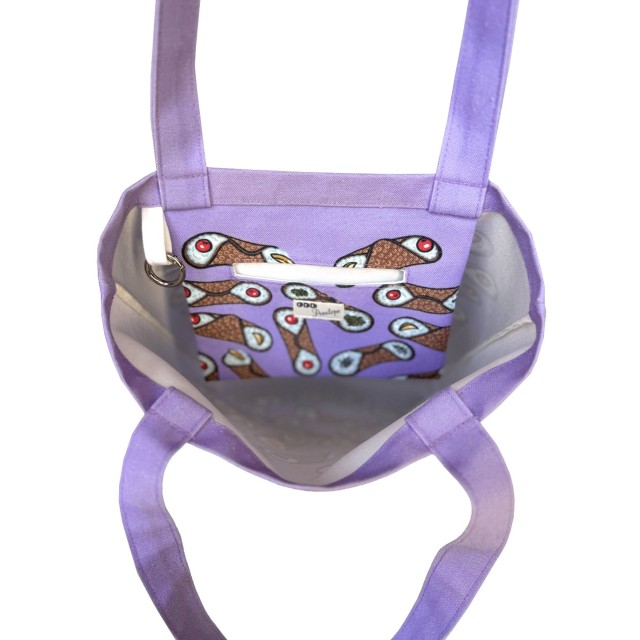 Cannoli / lilac textile tote bag