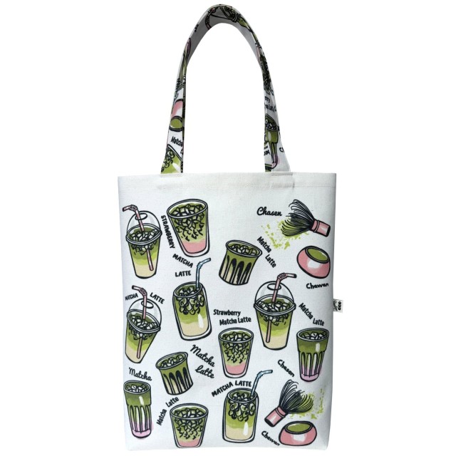 Matcha Latte textile tote bag