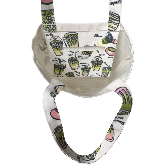 Matcha Latte textile tote bag