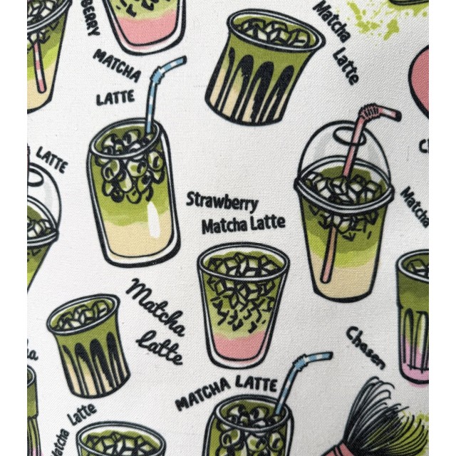 Matcha Latte textile tote bag