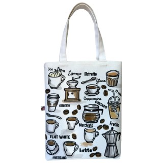Coffeeholic textile tote bag