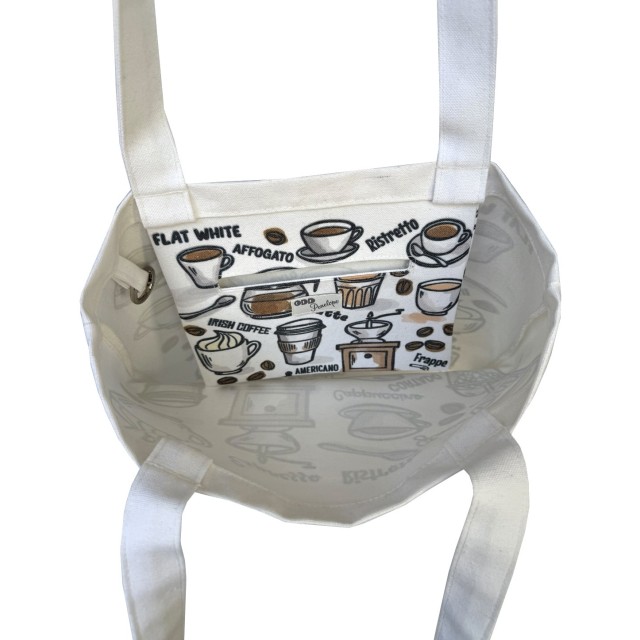 Coffeeholic textile tote bag