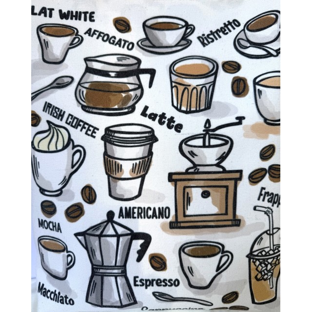 Coffeeholic textile tote bag