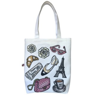 Parisian textile tote bag