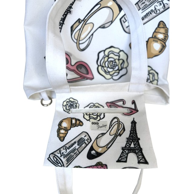 Parisian textile tote bag