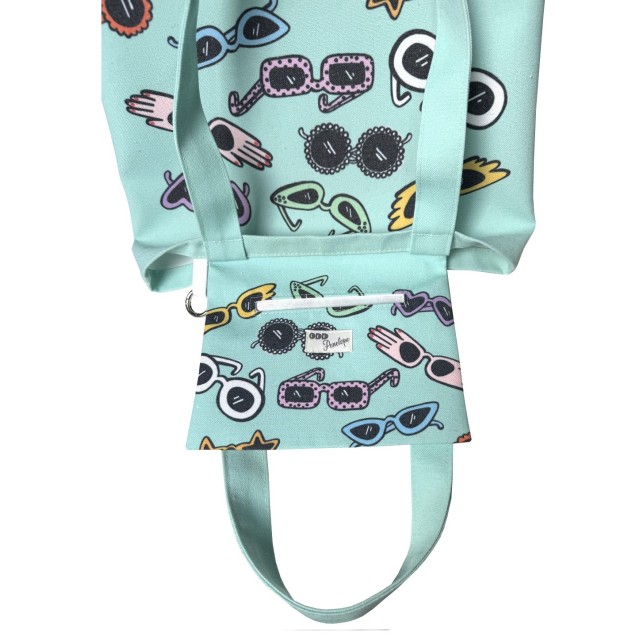Sunglasses textile tote bag
